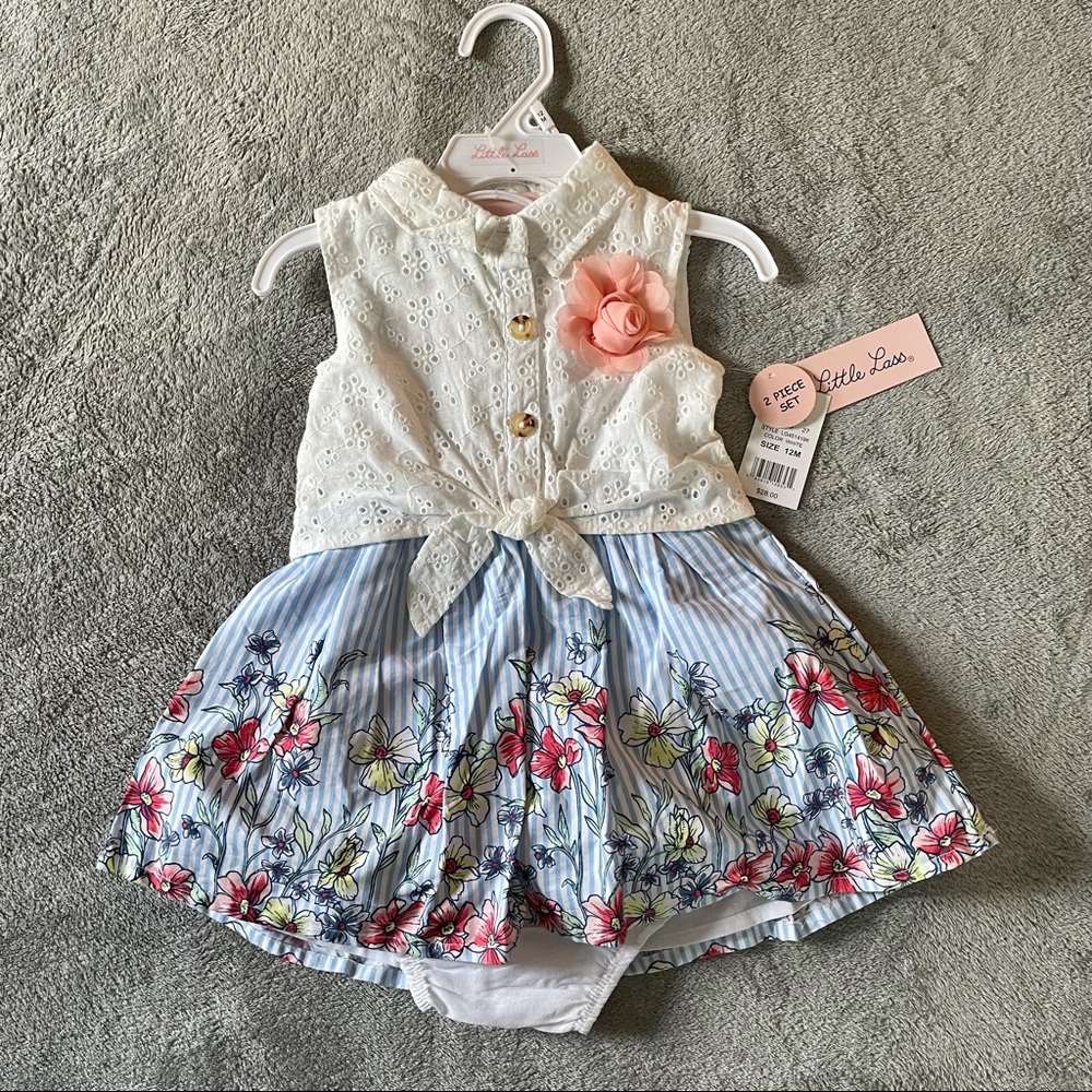 Brand new with tag 2 piece baby girl 12 month floral dress